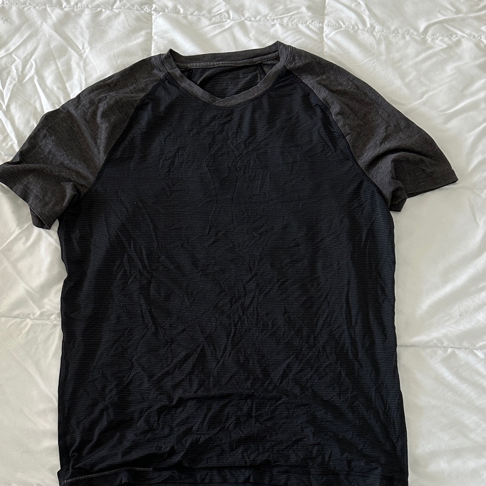 Lululemon Black & Grey Striped Tshirt